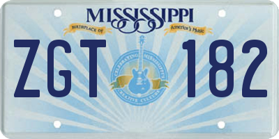 MS license plate ZGT182