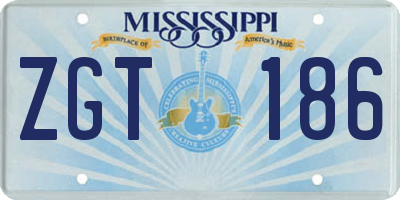 MS license plate ZGT186