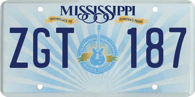 MS license plate ZGT187