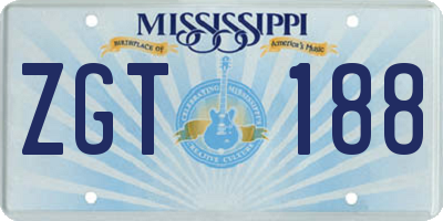 MS license plate ZGT188