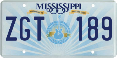 MS license plate ZGT189