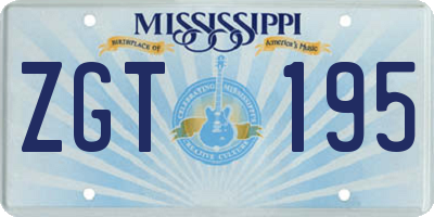 MS license plate ZGT195