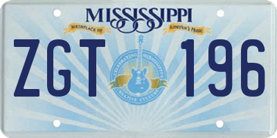 MS license plate ZGT196