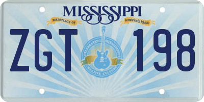 MS license plate ZGT198