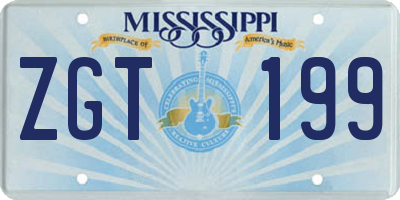 MS license plate ZGT199