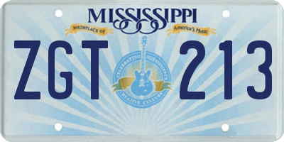 MS license plate ZGT213