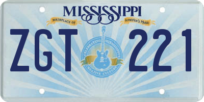 MS license plate ZGT221