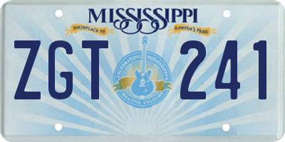 MS license plate ZGT241
