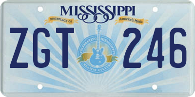 MS license plate ZGT246