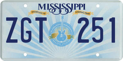 MS license plate ZGT251