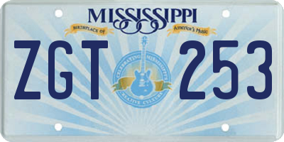 MS license plate ZGT253