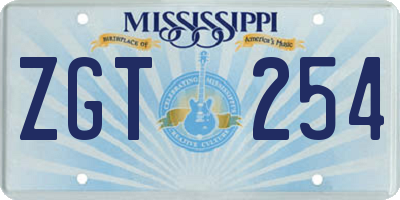 MS license plate ZGT254