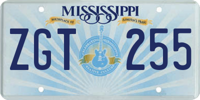 MS license plate ZGT255