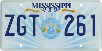 MS license plate ZGT261