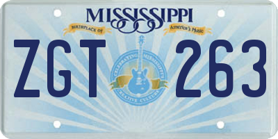 MS license plate ZGT263