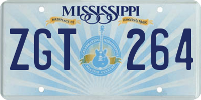MS license plate ZGT264