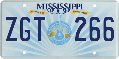 MS license plate ZGT266