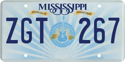 MS license plate ZGT267