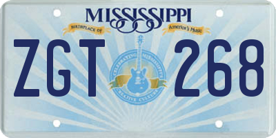 MS license plate ZGT268