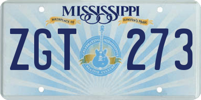MS license plate ZGT273