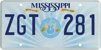 MS license plate ZGT281