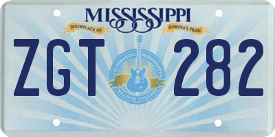MS license plate ZGT282