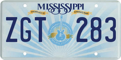 MS license plate ZGT283
