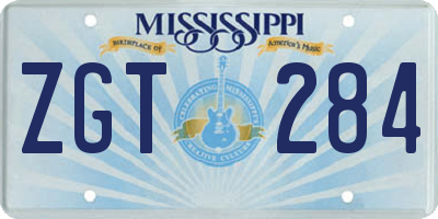 MS license plate ZGT284