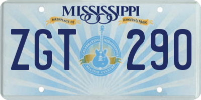 MS license plate ZGT290