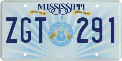 MS license plate ZGT291