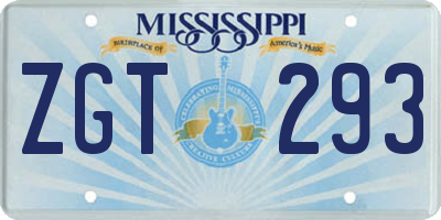 MS license plate ZGT293