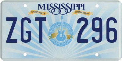 MS license plate ZGT296