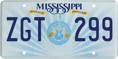MS license plate ZGT299