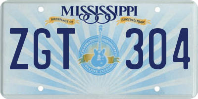 MS license plate ZGT304