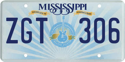MS license plate ZGT306