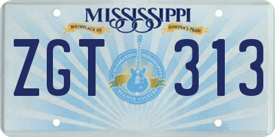 MS license plate ZGT313