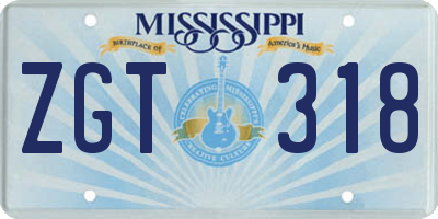 MS license plate ZGT318