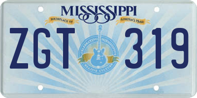MS license plate ZGT319