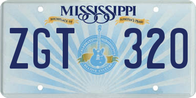 MS license plate ZGT320