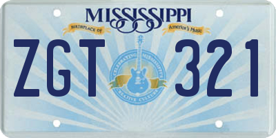 MS license plate ZGT321