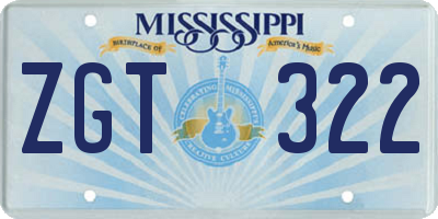 MS license plate ZGT322