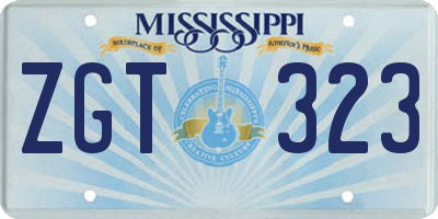 MS license plate ZGT323
