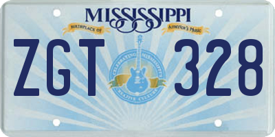 MS license plate ZGT328