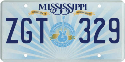 MS license plate ZGT329