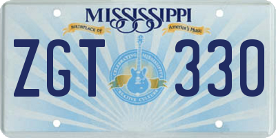 MS license plate ZGT330