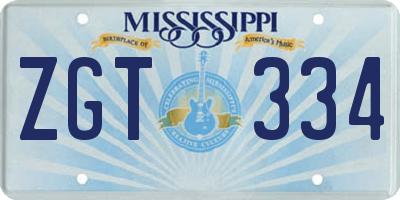 MS license plate ZGT334