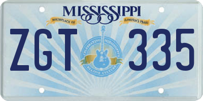 MS license plate ZGT335
