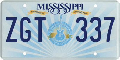 MS license plate ZGT337
