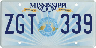 MS license plate ZGT339