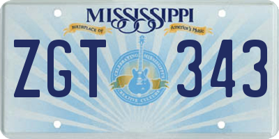 MS license plate ZGT343